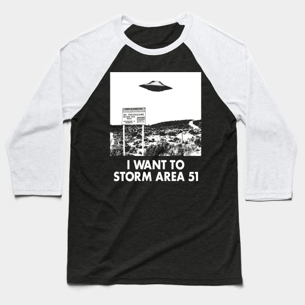 Storm Area 51 Retro Vintage Meme For Alien Sci-fi Fans Baseball T-Shirt by BoggsNicolas